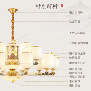 โคมไฟระย้าสไตล์จีนแบบหลายหัว ไฟ LED ทรงกลม สำหรับห้องนั่งเล่น ตกแต่งบ้าน โรงงานจงซาน - Product Image 1