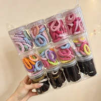 Élastiques à cheveux doux et extensibles de style serviette, coloris bonbon, avec boucle de maintien pour filles