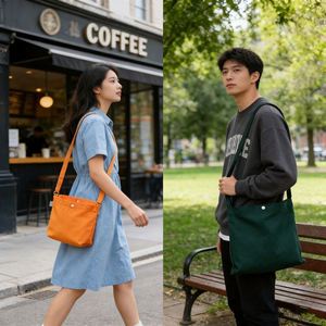 Portable <b>Canvas</b> Sling <b>Plain</b> Small Crossbody Custom Logo Phone Work Bag - Product Image 3