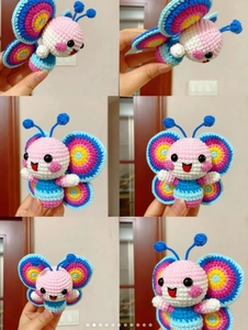 Portachiavi all'ingrosso 2025 con farfalla all'uncinetto, fiore di orchidea, ciondoli a forma di <span class=keywords><strong>campanula</strong></span> lavorati a maglia, ornamento da appendere usa e getta - Product Image 6