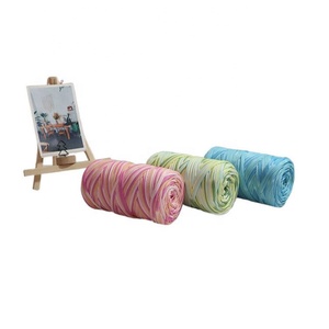 Fil T-Shirt 100 % Polyester Tricoté <span class=keywords><strong>à</strong></span> la Main, Motifs Colorés, Matériau Fantaisie pour Sacs au Crochet et Projets Créatifs - Product Image 5