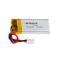 بطارية ليثيوم أيون بوليمر HZ 701535 بسعة 400 مللي أمبير في الساعة وجهد 3.7 فولت
