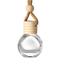 Vente en gros de flacons diffuseurs de parfum pour voiture classiques miniatures de 8 ml en verre avec bouchon à vis et bouchon en bois pour masque facial, soin de la peau, sérum, huiles essentielles