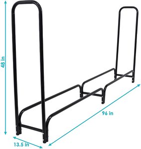 Estante de leña de <span class=keywords><strong>metal</strong></span> moderno de alta resistencia de 8 pies Organizador de soporte de registro de almacenamiento interior/exterior - Product Image 2