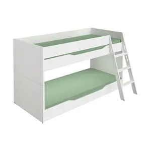 Lit superposé blanc moderne pour enfants chambre à coucher lit à deux étages en bois avec option gigogne de rangement