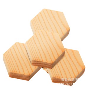 Hexagonal Pine <b>Wood</b> <b>Blocks</b> 5x4.4x2 Cm Natural Color For DIY Handicrafts Painting Projects - Product Image 5