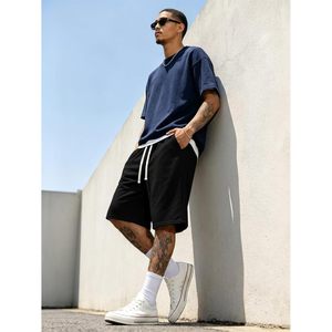 Shorts de survêtement amples pour homme FOXA, longueur au-dessus du genou, décontractés, avec cordon de serrage, coupe ample, pour la gym, 100 % coton respirant - Product Image 2