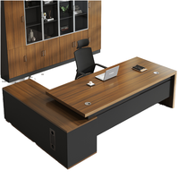 Bureau de direction en bois moderne de luxe en forme de L Mobilier de bureau pour directeur général Nouvelle table d'étude en