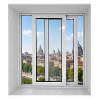 Ventana Corredera de PVC, Perfil de PVC, Triple Acristalamiento, Ecológica, Resistente a la Intemperie, para Viviendas, Certificación CE
