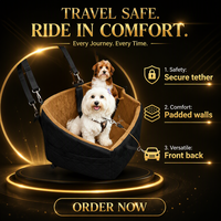 Rehausseur de siège auto pour animaux de compagnie, capacité jusqu'à 30 lb, design matelassé diamant pour sièges avant et arrière de voiture/SUV/pick-up