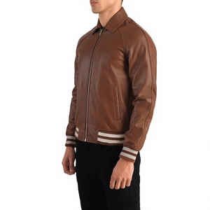 แจ็คเก็ตหนังผู้ชาย ELYSIAN INDUSTRIES แบบ Letterman ซิปหน้า ปกพับได้ สไตล์วิทยาลัย สำหรับฤดูหนาว ขายส่ง - Product Image 3