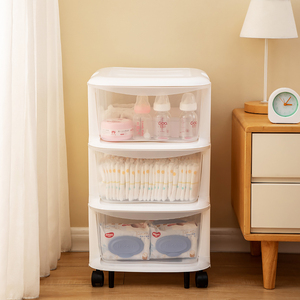 Đa chức năng bé sản phẩm lưu trữ tủ với bánh xe công suất lớn tầng tuyệt vời lưu trữ ngăn kéo làm bằng nhựa bền - Product Image 5