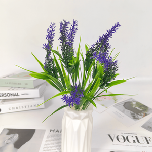 ดอกลาเวนเดอร์7ต้นมีสีม่วงสำหรับตกแต่งในร่มกลางแจ้งดอกประดิษฐ์สำหรับฤดูขายส่ง - Product Image 4