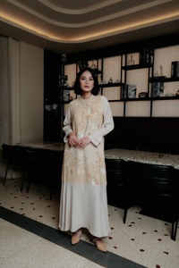 ชุดเดรสหรูหราพร้อมแขนระบายเป็นชั้นๆ สำหรับโอกาสลำลองและโอกาสที่ต้องการความสง่างาม - Product Image 2