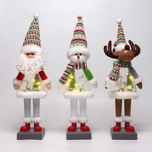 <span class=keywords><strong>Trio</strong></span> Festivo <span class=keywords><strong>Musical</strong></span> de Santa, Muñeco de Nieve y Reno, Peluche Luminoso de 35 Pulgadas para Decoración Navideña del Hogar - Product Image 1