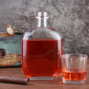 Botellas de vidrio cuadradas vacías personalizadas de 500ml/750ml, whisky redondo plano, Vodka, vino, brandy, ron, Gin Spirit, venta al por mayor, tipo de sellado de corcho - Product Image 6
