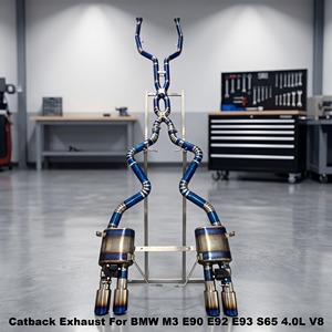 Système d'échappement en titane Vortex Performance compatible avec BMW M3 E90 E92 E93 S65 4.0L V8, silencieux de tuning à soupape électronique - Product Image 1