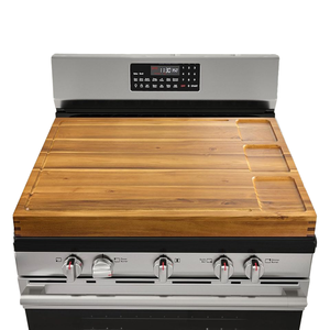 Planche à nouilles en bois 3-en-1 pour comptoir de cuisine, couvre-brûleurs de cuisinière à <span class=keywords><strong>gaz</strong></span>, brûleurs électriques, rainures pour jus, blocs à découper - Product Image 1
