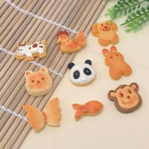 Abalorios de resina con forma de alimentos y animales, galletas planas de resina, lindos cabujones surtidos de galletas y cabezas de animales para manualidades. - Product Image 4