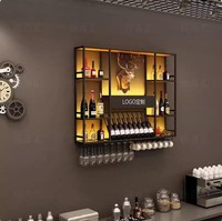 Casier à vin mural Porte-vin industriel en métal Porte-vin mural moderne pour la maison Cuisine Salon Café