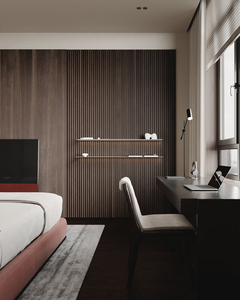 <span class=keywords><strong>Ensemble</strong></span> de chambre à coucher moderne haut de gamme avec <span class=keywords><strong>lit</strong></span> en cuir, tables de chevet contrastées, meubles pour projets hôteliers résidentiels de luxe - Product Image 4