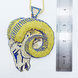 Classique Los Angeles Rams Collier <span class=keywords><strong>Mode</strong></span> Hommes <span class=keywords><strong>Bijoux</strong></span> Pendentif En Argent Collier Pour Cadeau - Product Image 3