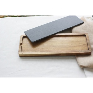 Vajilla de cocina de piedra negra natural, platos de cena de hotel, platos de <span class=keywords><strong>sushi</strong></span> - Product Image 2