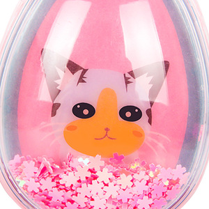 Cartoon <b>Egg</b> Hair Comb Scalp Massager Portable Round Cushion Comb Makeup Straightening Comb Pink Purple Cats Design - Product Image 2