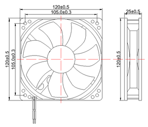 DC Bürstenloser Axiallüfter 120x120x25mm 1225 12V 24V 48V Geräuscharm für Industriewechselrichter Serverschrank Schweißgerät Elektronik - Product Image 4