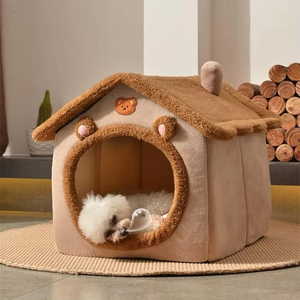 Cama plegable para perros y gatos, cálida para invierno, tipo <span class=keywords><strong>nido</strong></span>, cesta, cueva, sofá, para mascotas pequeñas y medianas, productos para mascotas - Product Image 2