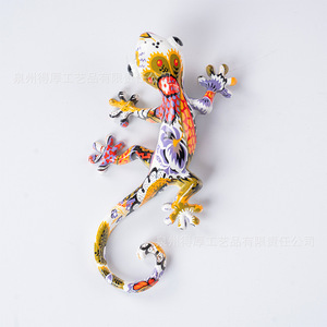 Imán para nevera estilo mexicano con diseño de Gecko, color blanco marfil, resina sintética, adhesivo magnético con forma de animal, 1 unidad, regalo de cumpleaños - Product Image 1
