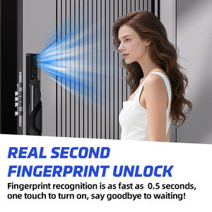 Serrure de porte intelligente WiFi Tuya avec interphone visuel en temps réel, reconnaissance faciale et empreinte digitale, dotée d'une caméra - Product Image 3