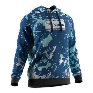 Men's <b>Blue</b> Camo <b>Long</b> <b>Sleeve</b> Jersey Waterproof Fishing Shirt Hoodie with Plus Size Option - Product Image 3