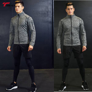 थोक शरद ऋतु पुरुषों फैशन 4Pcs सेट Tracksuit पुरुषों जिम चड्डी खेलों संपीड़न पैंट शर्ट शीर्ष लंबी आस्तीन जैकेट सूट - Product Image 3