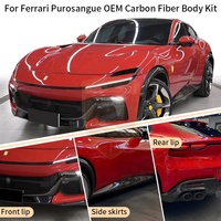Kit carrosserie large aérodynamique OEM en carbone sec pour Ferrari Purosangue FUV : séparateur avant, coins de pare-chocs, extensions d'ailes, jupes latérales, diffuseur arrière