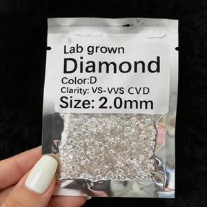 Envío Rápido, Diamante Cultivado en Laboratorio de Tamaño Pequeño, 2mm-3mm, Corte Redondo, CVD, Pasa la Prueba, Piedra Suelta DEF VS para Joyería - Product Image 1
