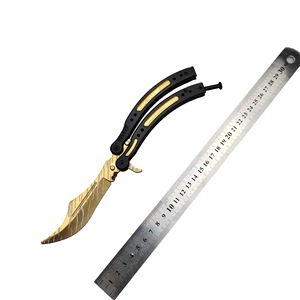 Cuchillo de Mariposa <span class=keywords><strong>CSGO</strong></span> para Práctica, Cuchillo de Entrenamiento de Acero Inoxidable Sin Filo con <span class=keywords><strong>Caja</strong></span> de Regalo - Product Image 6