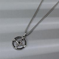 Collar Unisex de Moda Hip-Hop con Colgante de Estrella de Seis Puntas de Acero Inoxidable de Alta Calidad, Cadena Lateral, Regalo