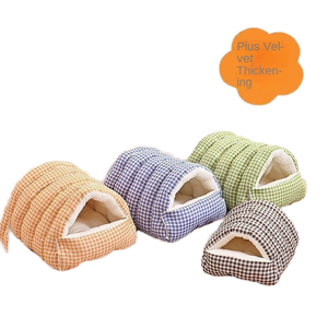 Kinghon Autumn and Winter Plaid Pet Closed <b>Nest</b> Thickened Cotton <b>Nest</b> Removable and Washable Teddy Bichon Cotton Dog <b>Nest</b> - Product Image 2