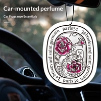 Diffuseur de parfum pour voiture en papier à motif floral, design élégant imprimé, pour ornement d'intérieur automobile