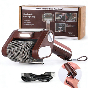 Cepillo Giratorio Recargable de Acero Inoxidable para Barbacoa, Herramienta Doméstica sin Pelusas, Venta al por Mayor - Product Image 2