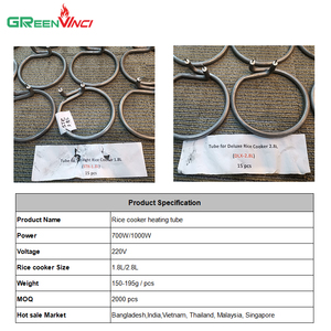 <span class=keywords><strong>Davinci</strong></span> Inde Bangladesh Vietnam Thaïlande Malaisie Singapour Offre Spéciale en gros 700W 1000W cuiseur à riz en aluminium tube chauffant - Product Image 2