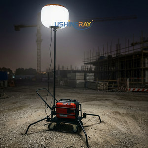 ไฟบอลลูน LED เคลื่อนที่ 1000W พร้อมรถเข็นล้อเลื่อน ไฟส่องสว่าง 360 องศา ปราศจากแสงสะท้อน สำหรับไซต์ก่อสร้าง ฉุกเฉิน ภายนอกอาคาร และใช้งานชั่วคราว - Product Image 5
