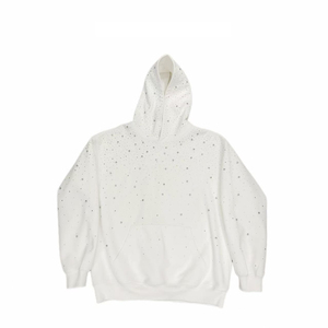 Nouveau sweat-shirt tendance automne-hiver à col rond et manches longues, orné de strass et de diamants thermocollés - Product Image 3