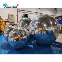 Décoration de fête de mariage suspendue grandes boules de ballon gonflables de sphère de miroir brillant de chrome