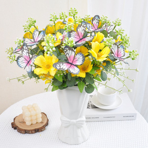 Ramo de Mariposas <span class=keywords><strong>Cosmos</strong></span> Artificiales Hechas a Mano, de Seda Ligera, Flores Silvestres, para Boda, Día de la Madre, Centro de Mesa, Decoración del Hogar, Primavera - Product Image 6