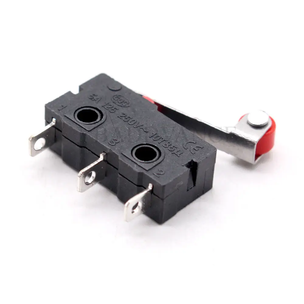 3 Pin Limit Switch KW12-3 PCB Micro Roller Lever Arm Open Close Limit Switch AC 5A 125 250v