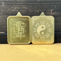 Colgante Thangka Taoísta de Acero Inoxidable con Baño de Oro de 18K, Caja de Alta Gama para Guardar Gau, Estuche Vacío para Collar