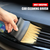 Brosses de nettoyage pour sortie d'air de climatisation de voiture, brosse de détail à manche, brosse à poils doux, outil de nettoyage pour l'intérieur de la voiture, élimination de la poussière