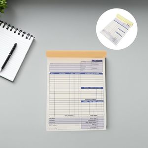 Carnet de reçus de factures NCR autocopiant, formulaires de bons de commande et de travail pour petites entreprises, duplicata 2 feuillets, logo personnalisé UV/numérique - Product Image 6